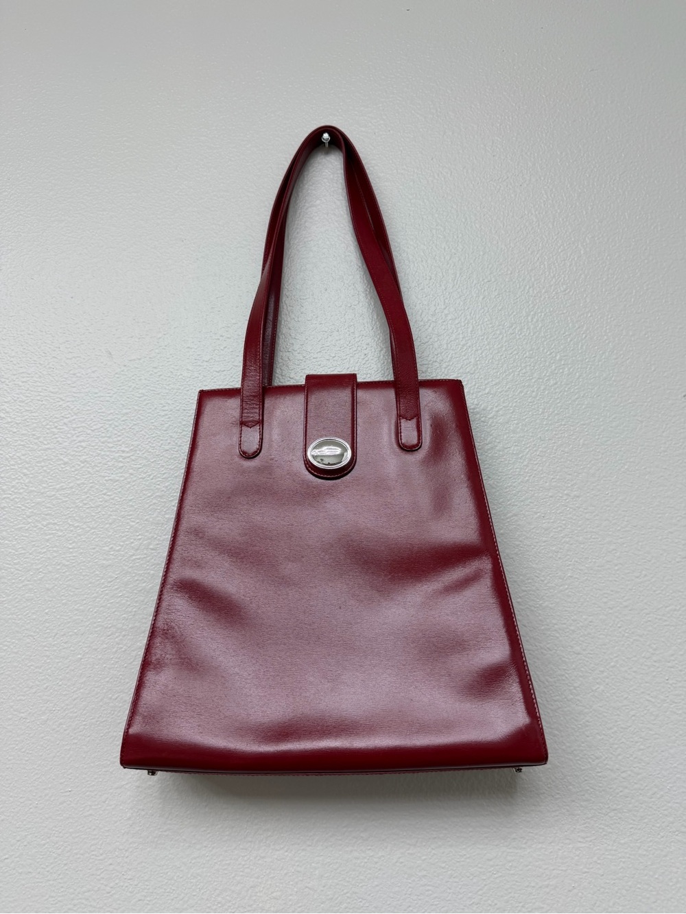 Vintage Tiffany & Co Red Leather Shoulder Bag Tote